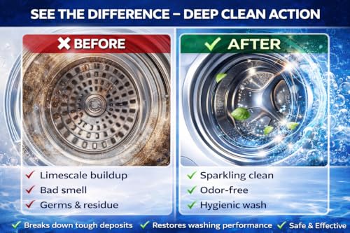 Image of Washing Machine Cleaner Tablets (16Tablets) | Drum & Pipe Deep Cleaner | Fresh Scent | Removes Odour, Limescale & Residue | For Front Load & Top Load Fully Automatic Washing Machines