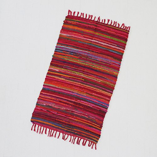 Fair Trade Tappeto di stracci 150 x 90 cm