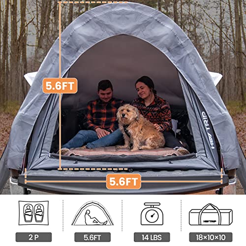 Heytrip Pickup Truck Tent Waterproof 5.5Ft-6Ft Truck Bed Tent Double Layer 2 Person Truck Tent For Camping Fishing thumb #4