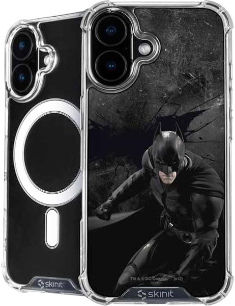 Skinit Phone Case Compatible with MagSafe iPhone 16 - Officially Licensed DC Comics Batman in Black Design