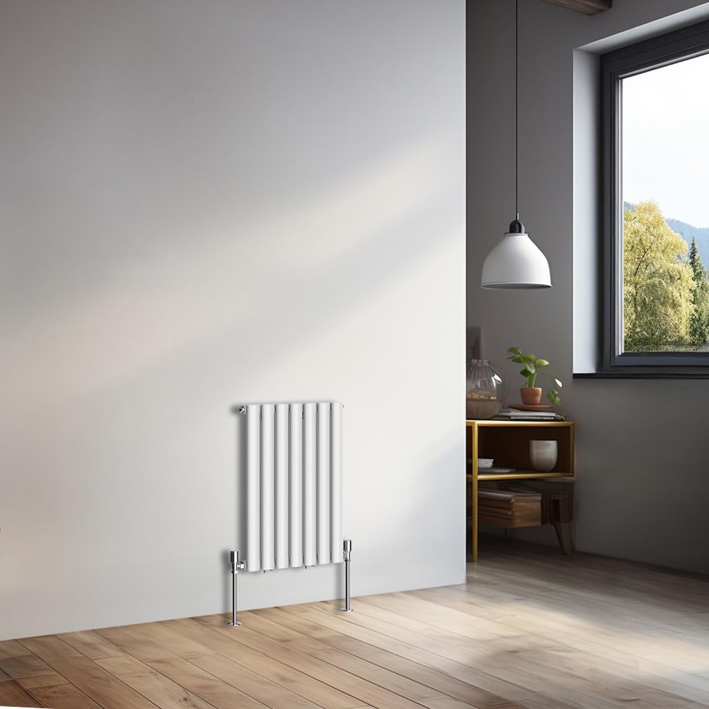 NRG 600x413mm Horizontal Oval Single Panel Radiator Heater Gloss White
