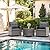 Vongrasig 3 Piece Patio Furniture Set Small Outdoor Wicker Rattan Front Porch Bistro Set Cushioned Patio Chairs Conversation Set with Glass Table for Lawn, Garden, Backyard, Balcony, Poolside (Gray)