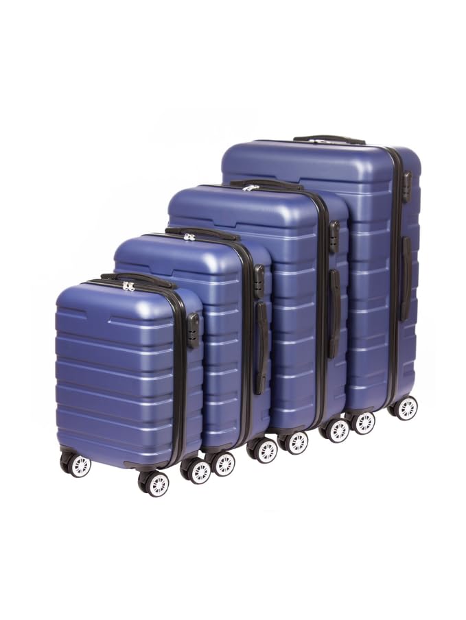 Travel Elite - Juego de 4 Maletas de Viaje - ABS Resistente - Ruedas Giratorias 360° - Incluye Candado y Troll Push - Tamaños: Carry on (8 kg), Pequeña (10...