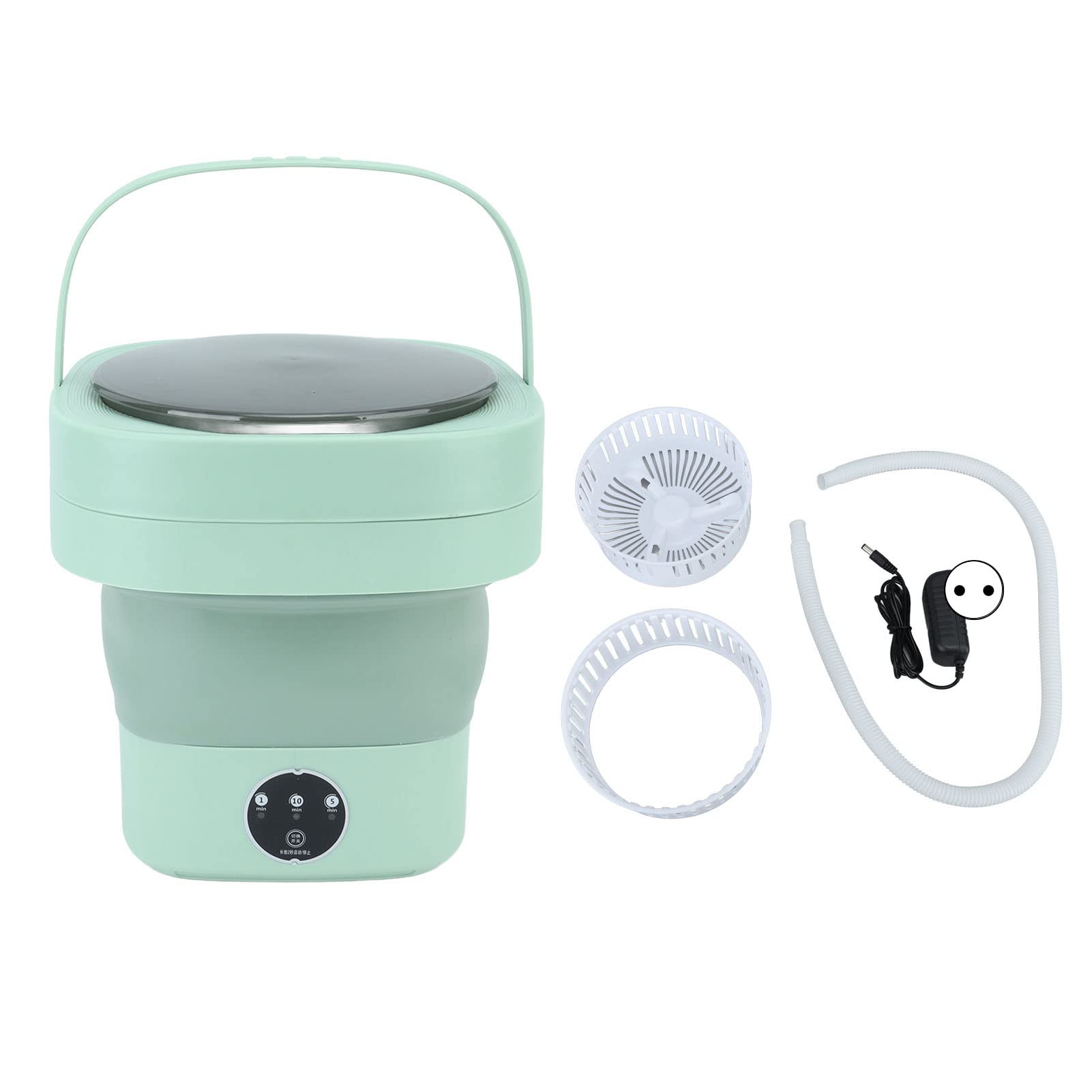 TOPINCN Mini Petite Machine à Laver Portable Pliable, 100-240 V pour Appartement Complet, Petit Lave-Linge Pliable Automatique pour Dortoir (Vert)