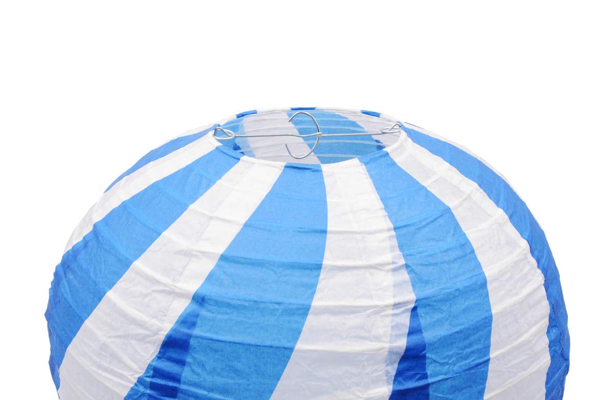 Set da 5 lanterne di carta a forma di mongolfiera a righe