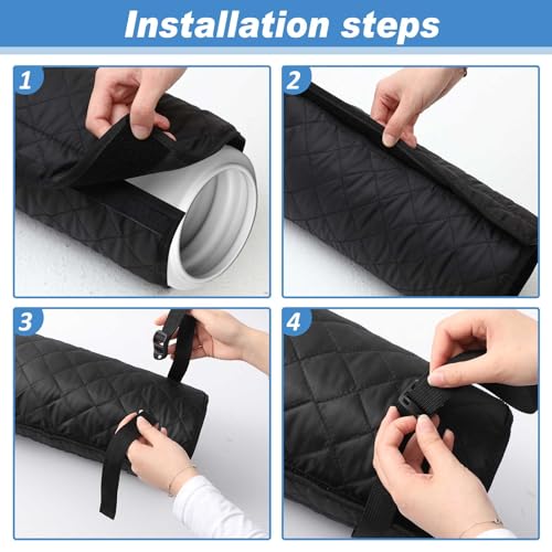 Image of Outus 2 Pcs Air Conditioner Hose Cover Wrap - Ac Hose Duct Vent Insulation Sleeve Insulated Cover for Portable Ac for 5 inch & 5. 9 inch Diameter 60 inch Long Exhaust Hoses Tube (Black)