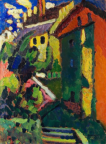 Impression sur toile Escalier vers le château Kandinsky peinture moderne haut de gamme
