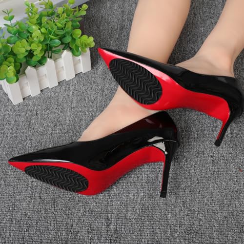 Image of Ashoesert Non Slip Shoe Pads,Shoe Sole Protector,Shoe Grips on Bottom of Shoes,Anti Slip Grips for Shoes (Black - 6 Pairs)
