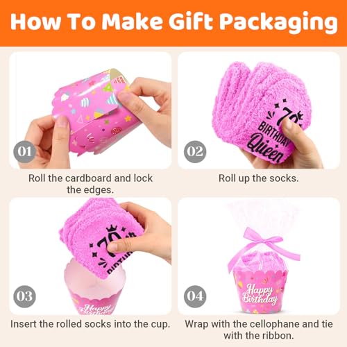 HAPPYPOP 70 Year Old Birthday Gifts for Women - Gifts for 70 Year Old Socks for Woman4