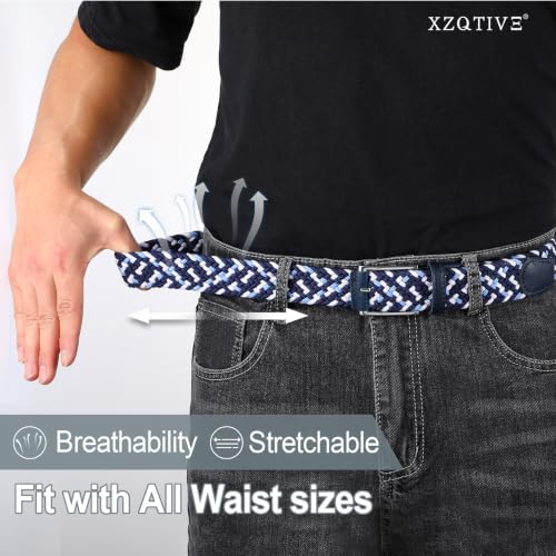Image of XZQTIVE Braided Stretch Belt Mens Gift Elastic Woven Belt for Golf Casual Pants Shirts Jeans