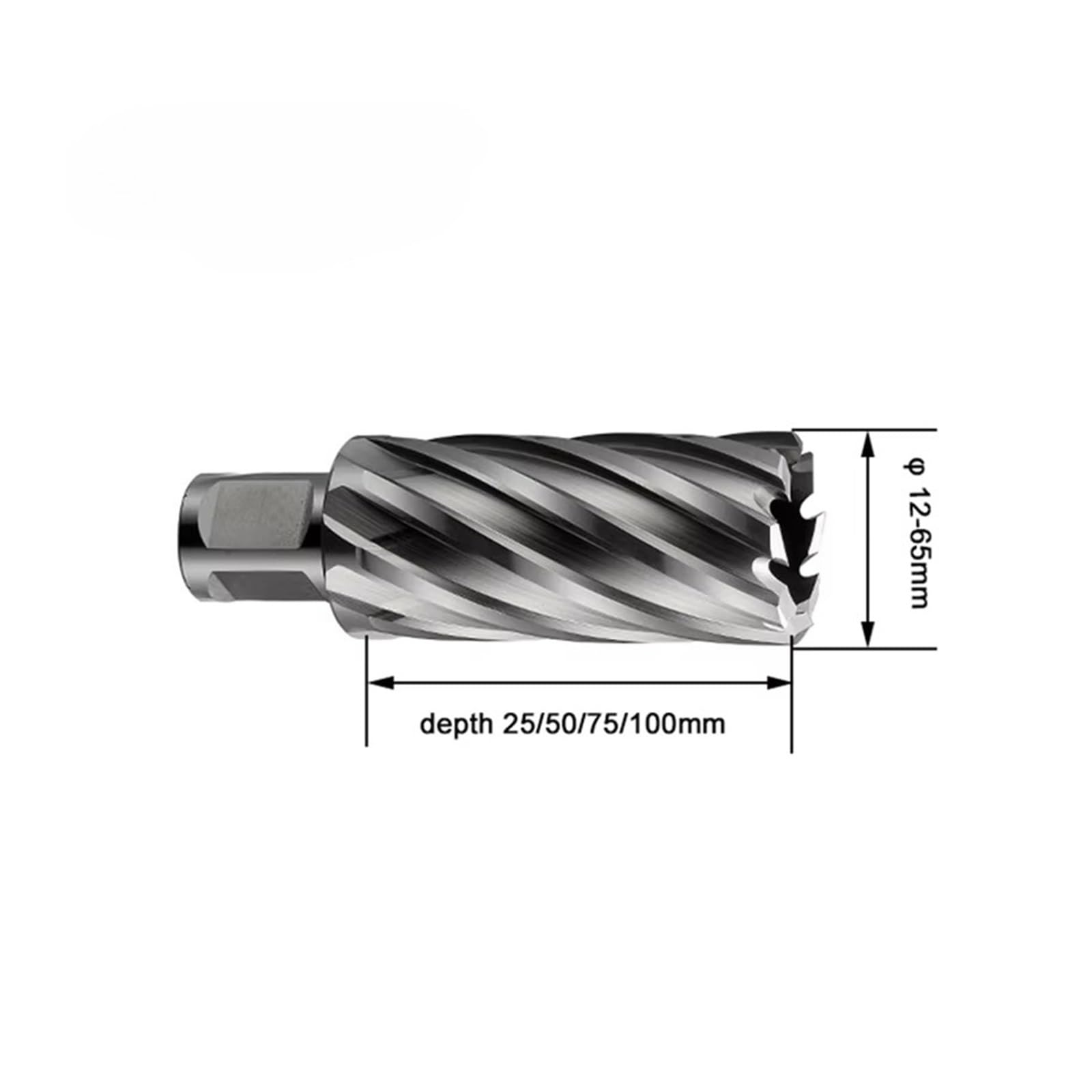 Fresa anular, Cortadores anulares de acero de alta velocidad, broca hueca de 25mm de profundidad, 12-60mm for perforación de Metal(49mm)