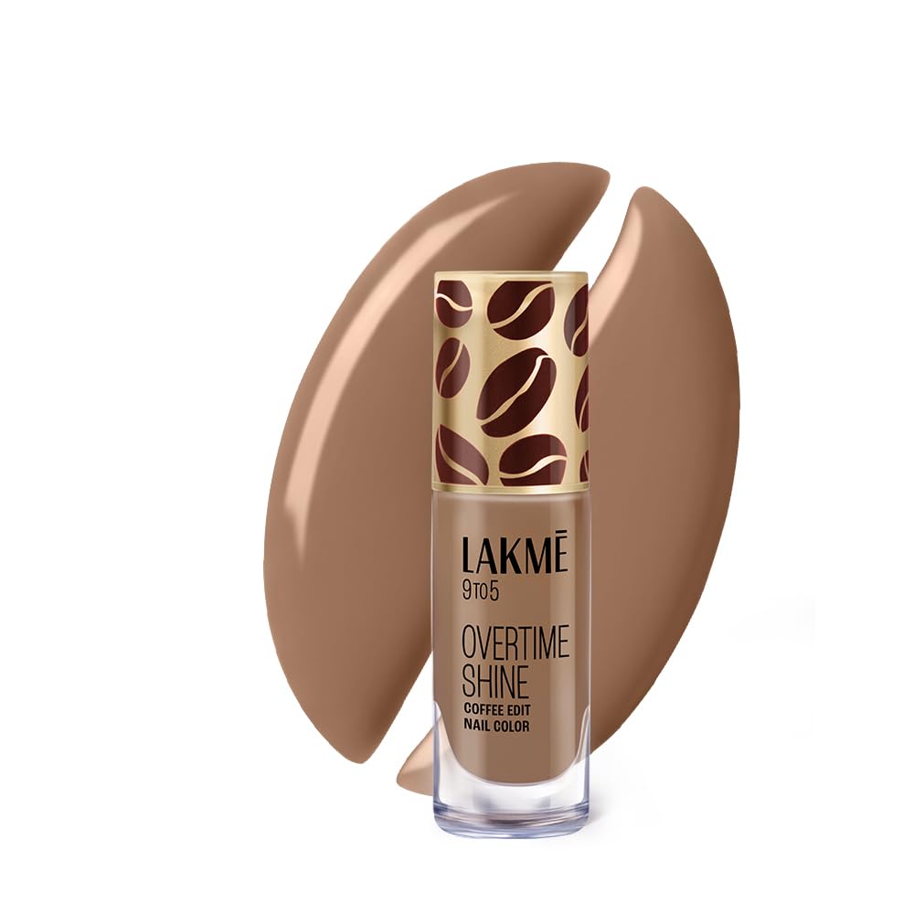 Lakme 9 to 5 Overtime Shine Nail Polish - Coffee Edit-06 Caramel Drizzle 6ml-picture-10