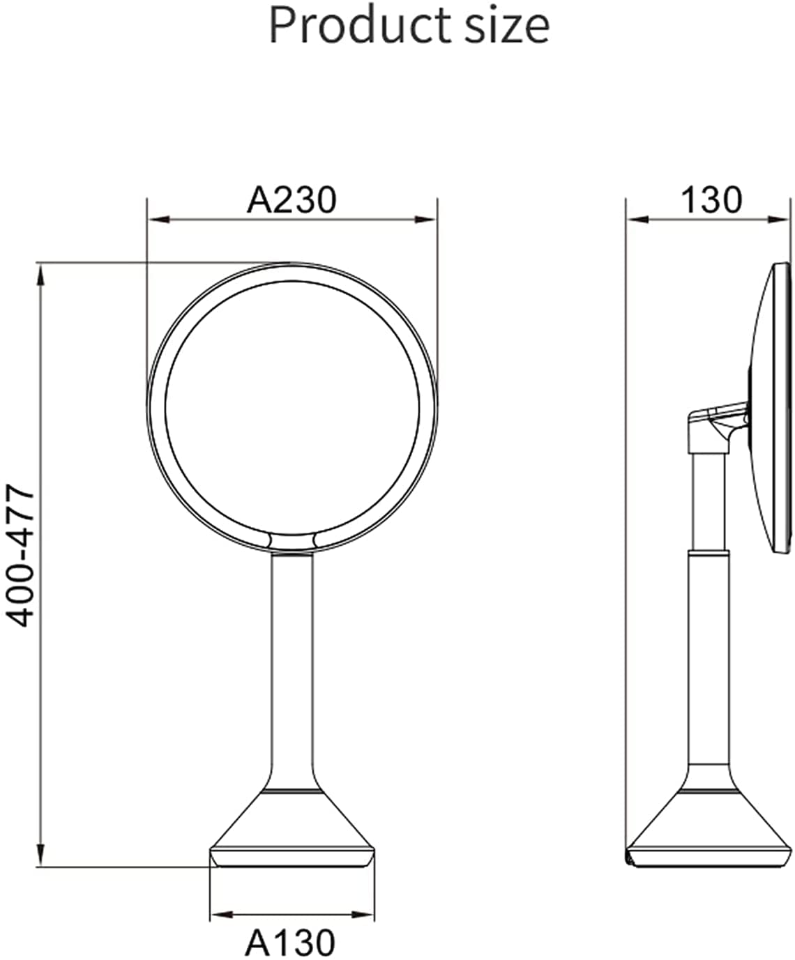Espejo de Maquillaje de Mesa LED inductivo de Mano, Espejos de tocador de encimera de 8 Pulgadas con luz, Espejo cosmético Iluminado con rotación de Aumento 5X, CP (BR A) (BR A)