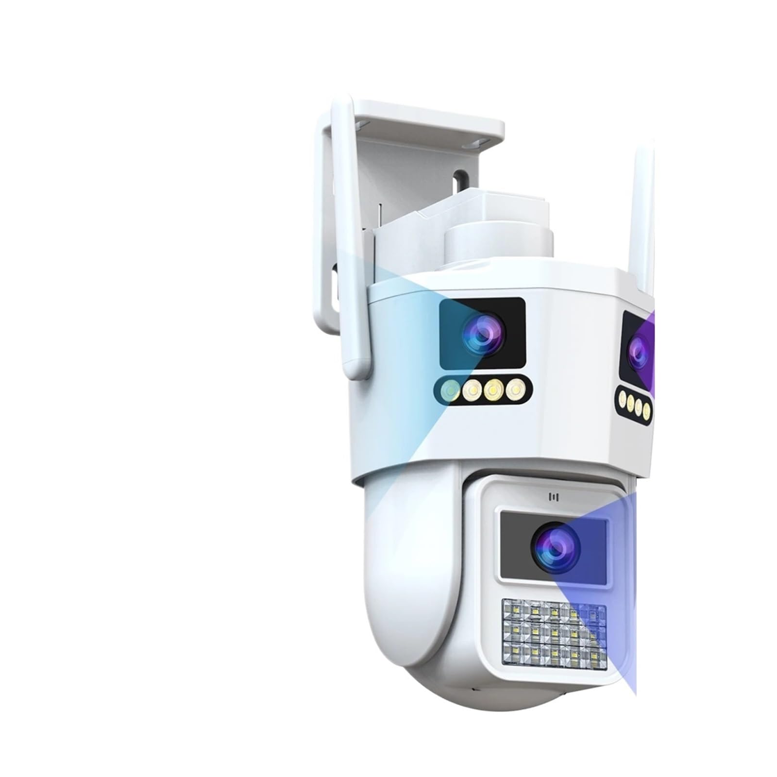 OSHPMBDLYFJ 6K HD Three Lens PTZ IP Camera Outdoor Three Screen 5G WiFi Security Camera Ai Human Detection CCTV Video Surveillance(12MP Camera)