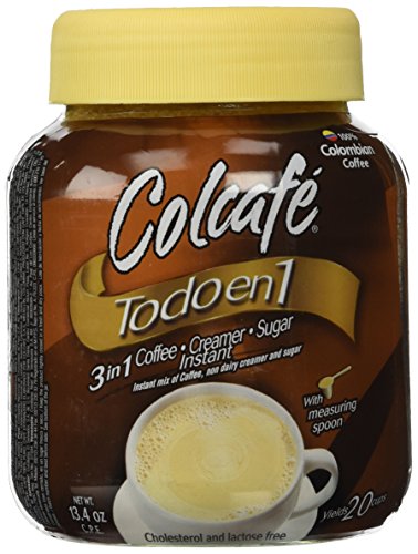 Colcafe Todo En 1 (3 In 1 Coffee/Sugar/Creamer) Cholesterol And Lactose Free 13.4Oz (Single Bottle) Product Of Colombia #TOP9
