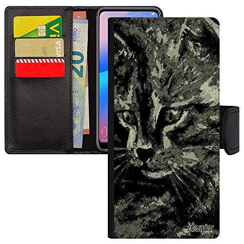 Coque Chat S21 en Cuir à Rabat Contre Écran Rayé Étui Solide
