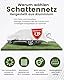 Ezcasch Schattennetz Auto für Hunde 4x6m, 85% Aluminium Schattierungsnetz als UV-und Sonnenschutz, Geeignet für Outdoor, inkl. Elastische Kordel, 5m Nylonseil, Nägel