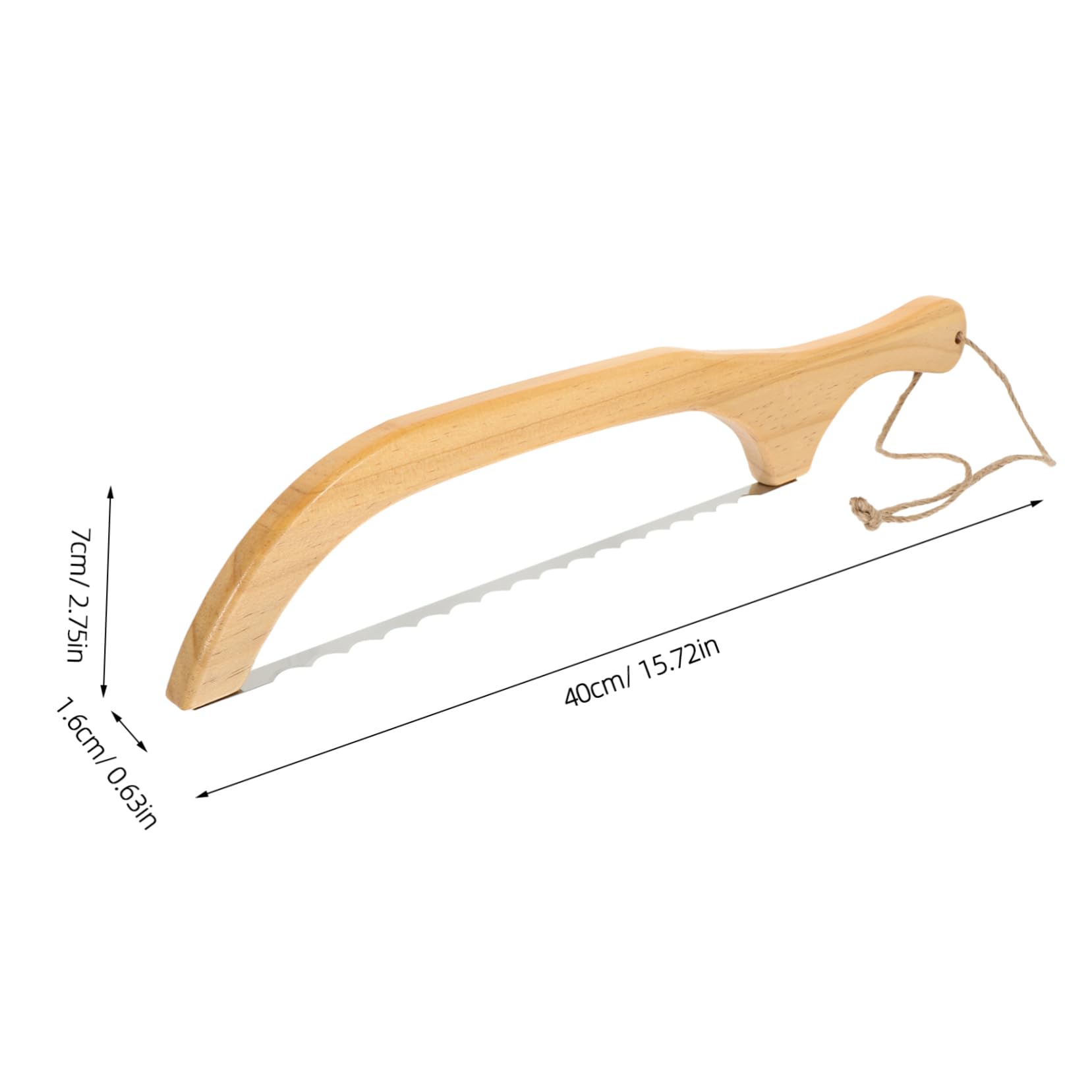 Alipis Sourdough Bread Slicing Cutter Wooden Bow Knife Comfortable Grip Cake Cutter for Homemade Bread Bagels Break Resistant Tool