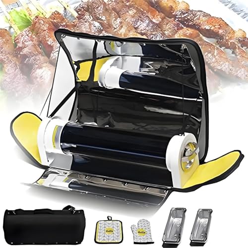Horno Solar Portátil Para Barbacoa, Cocina Solar Portátil Sin Humo De 4.5 L/1.2 Galones Para Cocinar Al Aire Libre, Cocina En 20 Minutos (Precalentamiento) Para Acampar Y Viajar