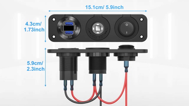 DaierTek 1/2/3 fori presa USB per auto base per tenda USB/voltmetro/ accendisigari base di copertura presa di corrente per camion barca ATV  34