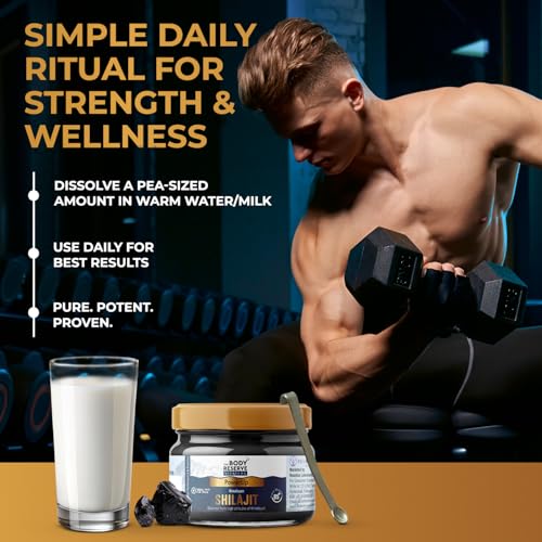 Image of The Body Reserve Shilajit For Men 20gm Shilajeet Resin 500mg /Serving, 40 Servings More Than 75% Fulvic Acid, Purity Certificate Inside Box Sourced From Himalayas 19,000Ft, Shilajit Resin For Men Women 100% Ayurvedic