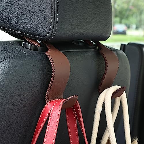 Image of 4-Pack Car Headrest Hooks Holds 55lbs Seat Storage Organizer for Bags
