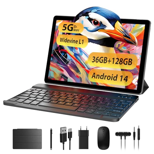 TIGERFU Tablet 10 Pulgadas Android 14, Tablet PC 5G WiFi, 36GB RAM+128GB ROM(TF 1TB), Octa-Core 2.0...