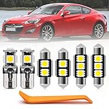 11pcs Genesis LED Interior Lights Bulb Kit for Hyundai Genesis Coupe 2010 2011 2012 2013 2014 2015 2016 Super Bright 6000K Map Trunk Lights Interior LED Light Bulbs Package + Install Tool