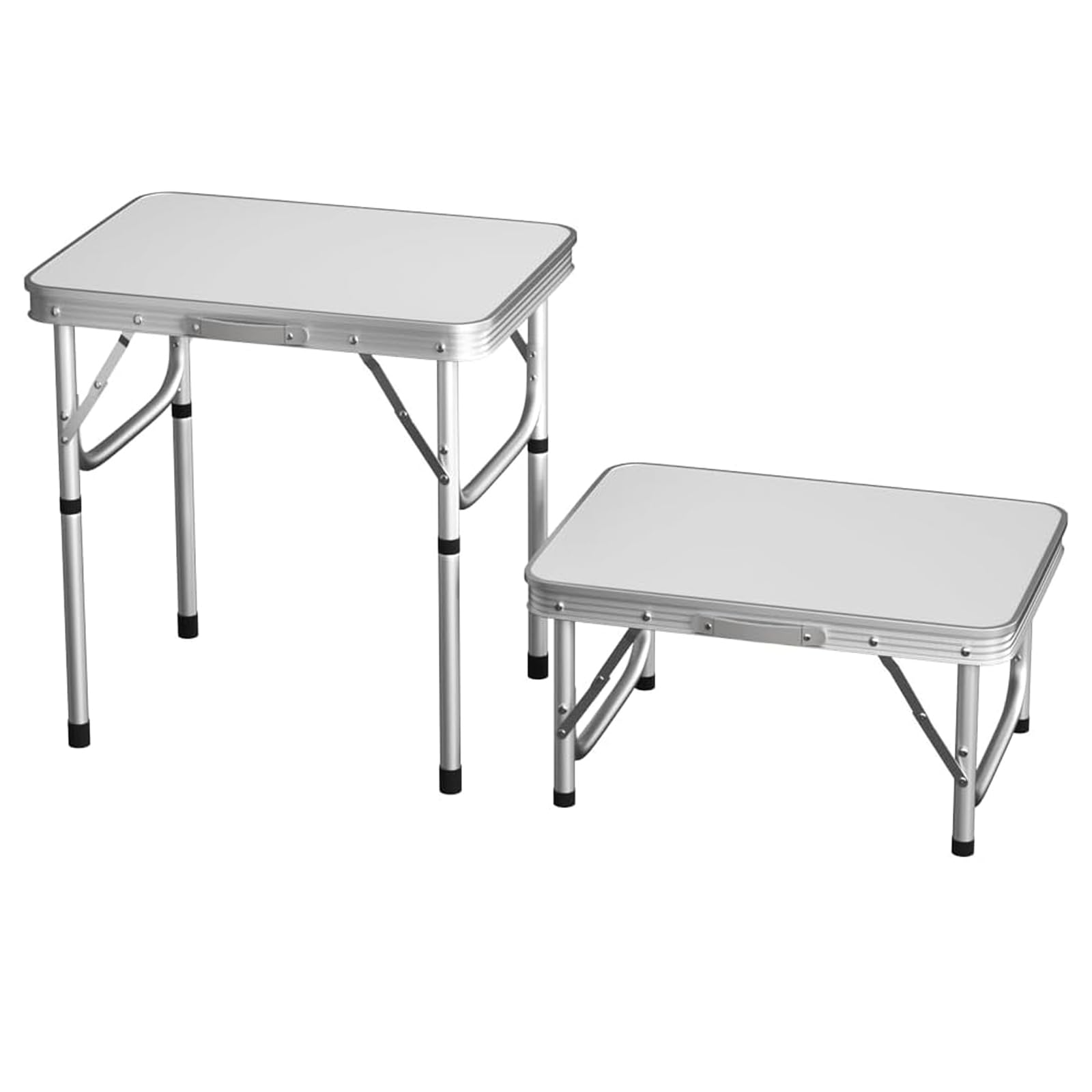 2FT Camping Tables that Fold up, Adjustable Height Small Folding Table Portable Camp Tables, Lightweight Aluminium Picnic Table, Portable Foldable Picnic Tables for Indoor Outdoor Camp Garden BBQ