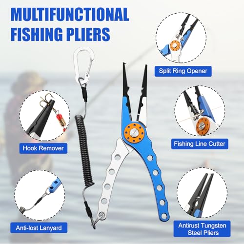 Kit de pesca con alicates extractor de anzuelos y tijeras multifunción VioraWhite 3