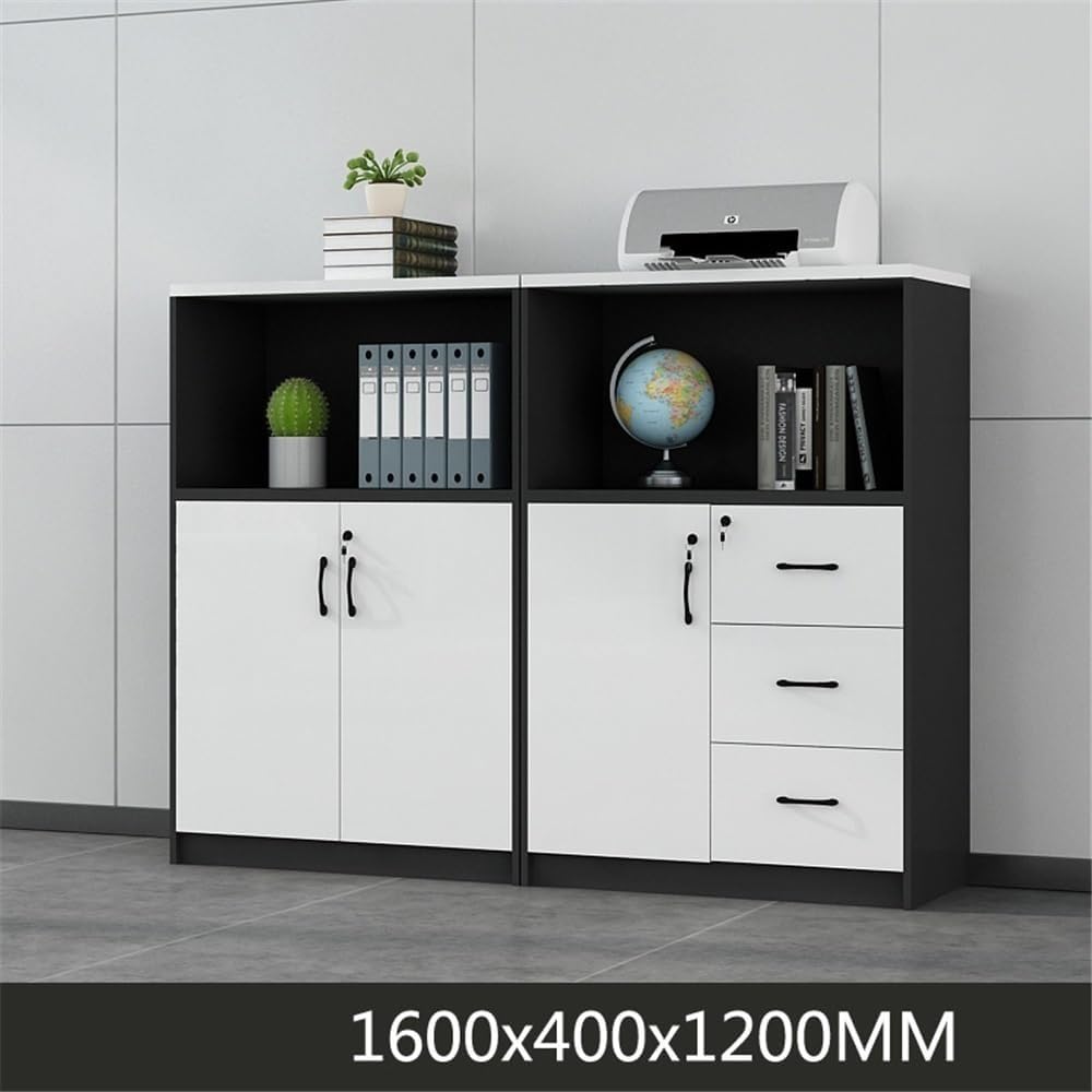 Office File Cabinets Wooden Short File Cabinet with Three Doors Cabinets Office Data Sundry Storage for Home Office