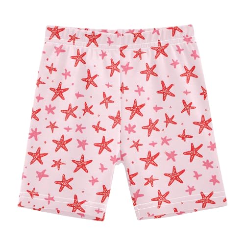 Starfish Red Pattern Girls Shorts Elastic Waist Sports Shorts Girls Leggings Pants for 4-10 Years