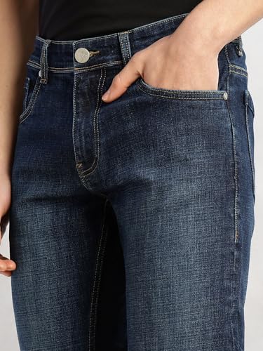 Image of Thomas Scott Men's Slim Fit Stretchable Jeans | Mid-Rise Faded Denim | 5-Pocket Cricket Club Collection