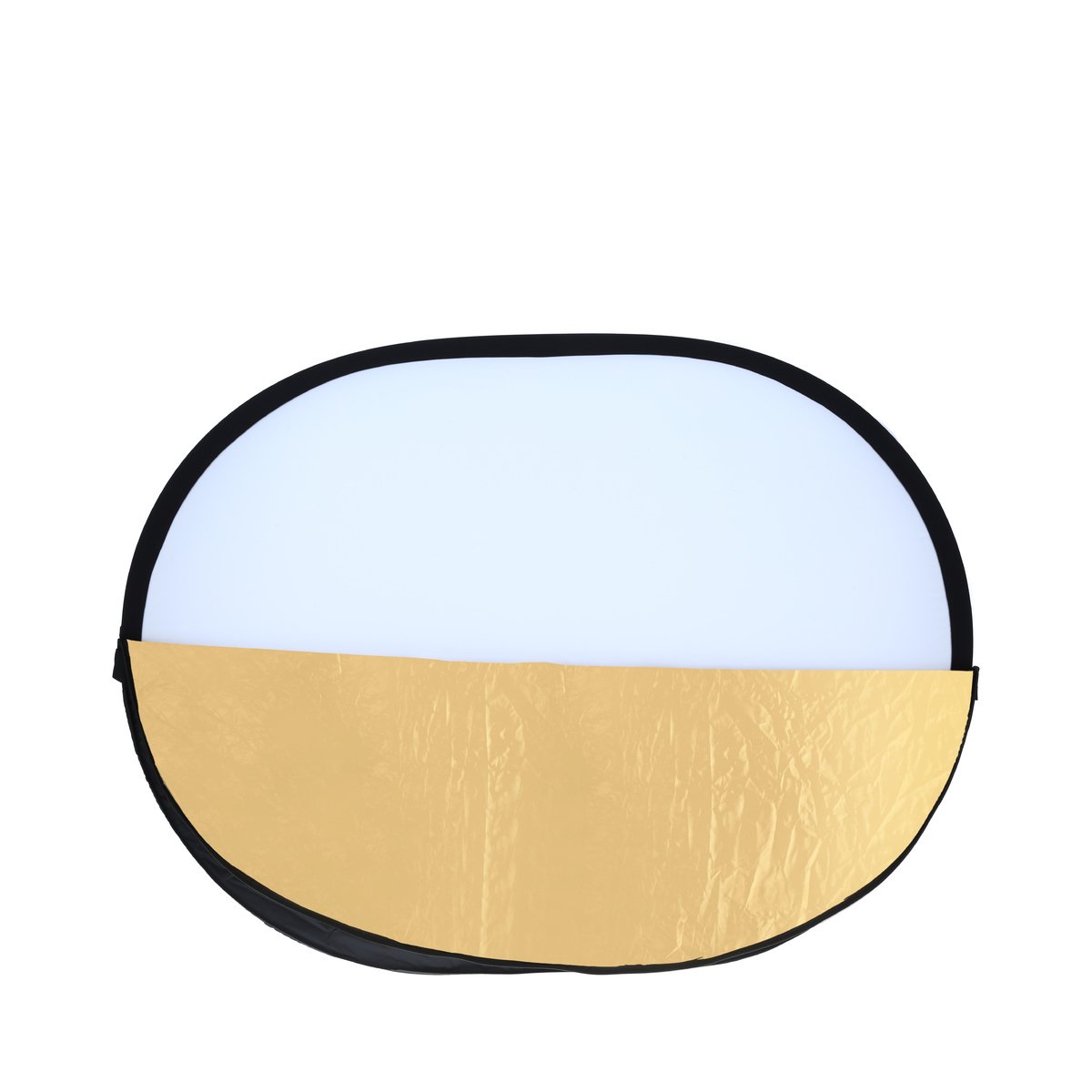 Rollei Profi 5 in 1 Faltreflektor 92 x 122 cm - Ovaler Faltreflektor mit verschiedenen Bezügen (Diffusor und Silberner-, Goldener-, Weißer- und Schwarzer Reflektor), für Portraitfotografie