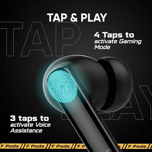 Image of Fastrack Fpods FQ100|BT5.4 TWS Earbuds, 50Hrs Playtime, Quad mic ENC for Crystal Clear Calls, Low Latency Gaming Mode Upto 40ms,NitroFast Charge - 200 Min in 10 Min,13mm Extra Deep Bass Drivers,IPX4