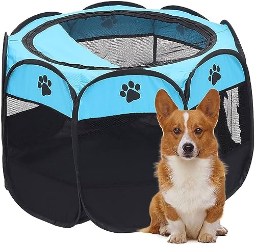 Cercadinho Para Cachorros Gatos Dobrável Casinha Portátil Viagem Tenda Passeio Tamanho Médio 74cm x