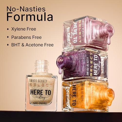 Image of Swiss Beauty Select Here to Stay Nail Enamel with High gloss finish | Waterproof & Long-Lasting | Non - stain chip resistant | Shade- Edible Red, 12ml |