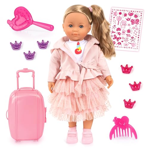 Bayer Design 94637AN Charlene - Muñeca interactiva con Pelo parlante, muñeco Funcional, Cuerpo Suave, Ojos para Dormir, Accesorios, 46 cm