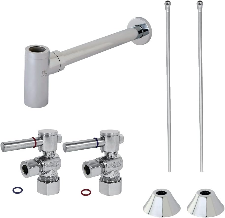 Kingston Brass CC53301DLLKB30 Trimscape Modern Plumbing Sink Trim Kit with Bottle Trap in Polished Chrome