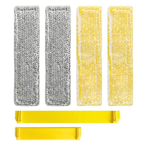 6 accesorios adecuados para aspiradoras de ventanas Karcher: 4 piezas de microfibra y 2 piezas de repuesto de goma de repuesto para limpiacristales de repuesto compatibles con aspiradoras de ventanas