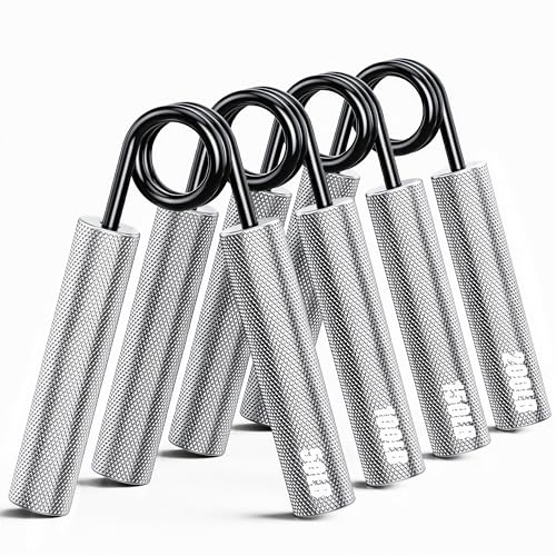 ZEAGUS Handtrainer Unterarmtrainer 4Pack,Metall Fingertrainer Kit-Silver