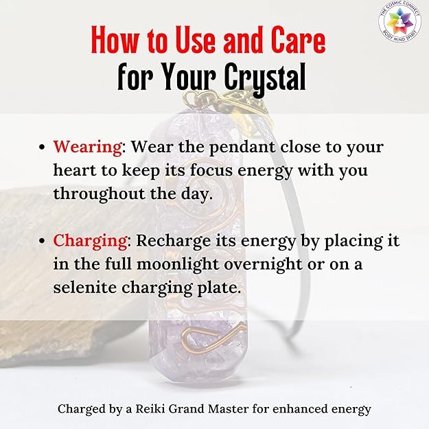 Image of Orgonite Pendant with Power Symbol Handmade Resin Energy Amplifier Necklace