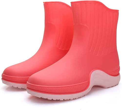 Botas de lluvia para mujer, botas de jardín impermeables para mujer, botas de lluvia cortas de goma, botines Chelsea antideslizantes, zapatos
