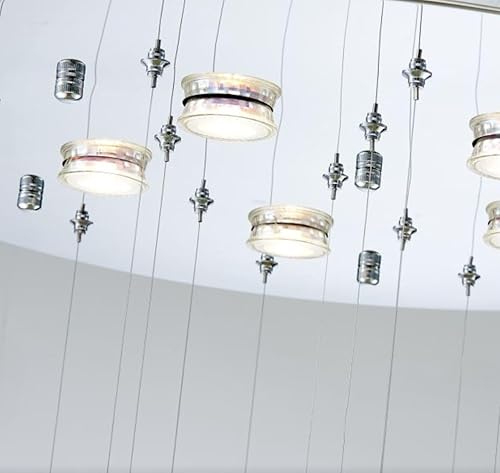 Miniatura 8 de Saint Mossi - Candelabros modernos de 5 luces, lámpara colgante moderna, perfecta para comedor, sala de estar, dormitorio, 42 x 23 pulgadas de alto,