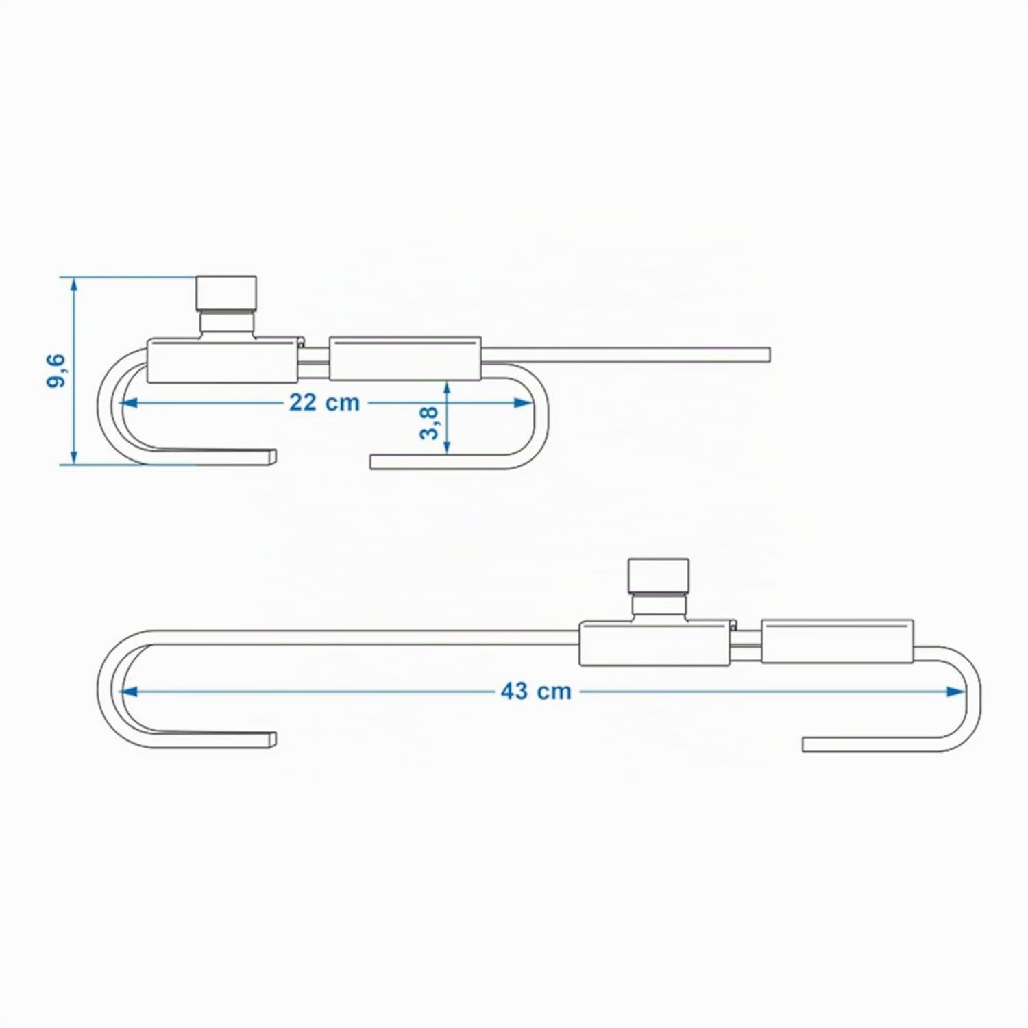 Preiswert&Gut 2x Containerschloss verstellbar von 22 bis 43 cm inkl. 2 Schlüssel - Seecontainer und Frachtcontainer-Schloss 0,7 cm Stahlriegel – Diebstahlschutz für LKW Baucontainer
