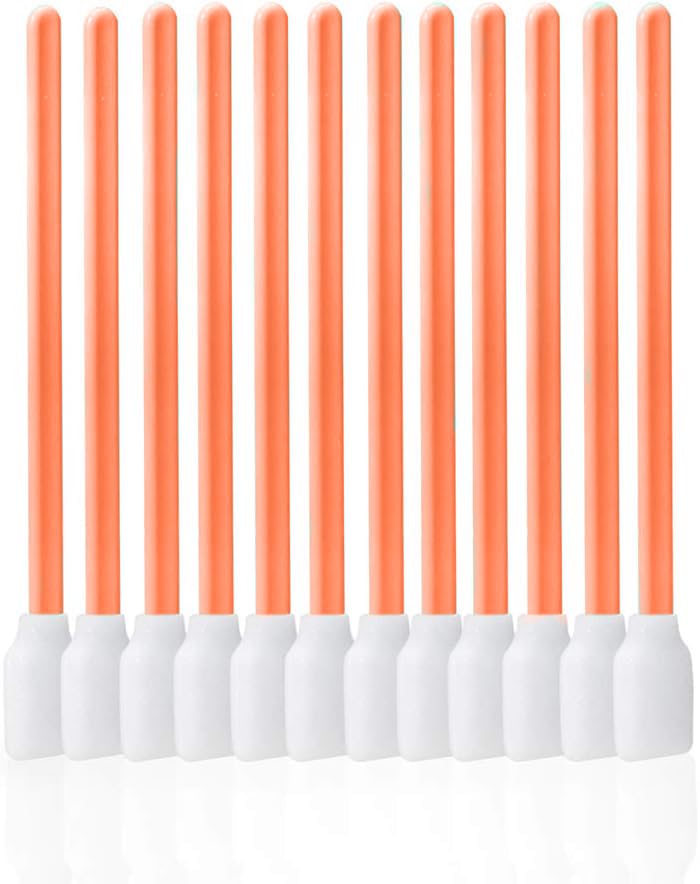 Eyuepu 100pcs Square Foam Cleaning Swabs Sticks Foam Swabs for Inkjet Printer Optical Lens, and Electronics
