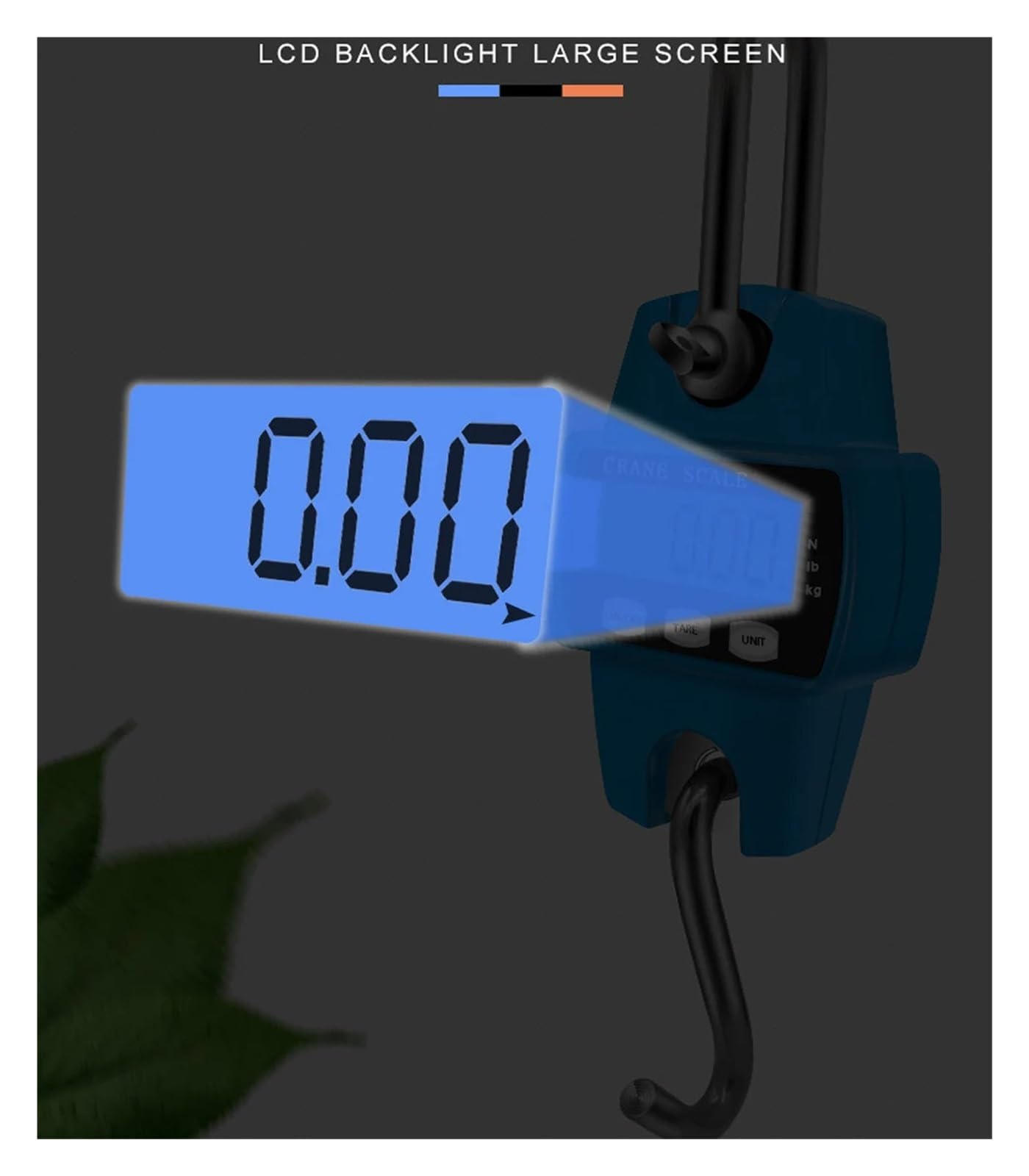 Báscula Electrónica Mini Colgante De 300KG/0,1 KG, Báscula De Pesaje Industrial Con Gancho Portátil, Conversión De Unidad N/lb/kg, 1 Ud.(Black)