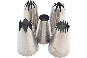 Piping Nozzles Large Tools for Icing, Cake Decorating Tips, 5-Pack