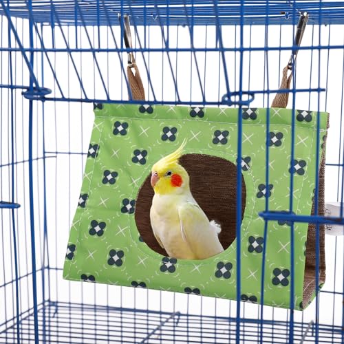 Image of KAMA BRIDAL Bird Nest Hanging Hammock Summer House Cage Tent for Small Pets Parrot Parakeet Myna Pigeon Parakeet Lovebird Nest Perch Stand Swing