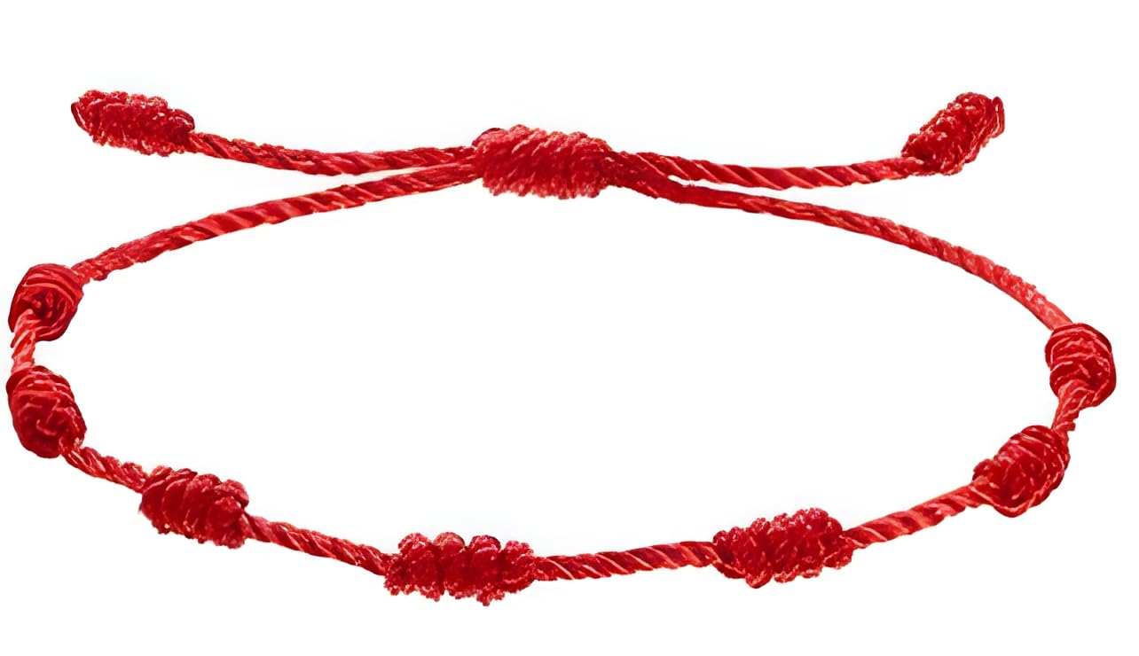 KARMAN Handmade String Black Cord Bracelet Adjustable with 7 knots for protection, Evil Eye and Good Luck for Women, Men, Girls and Boys (RED) (B0CRTQ683Q) Amazon Price History, Amazon Price Tracker
